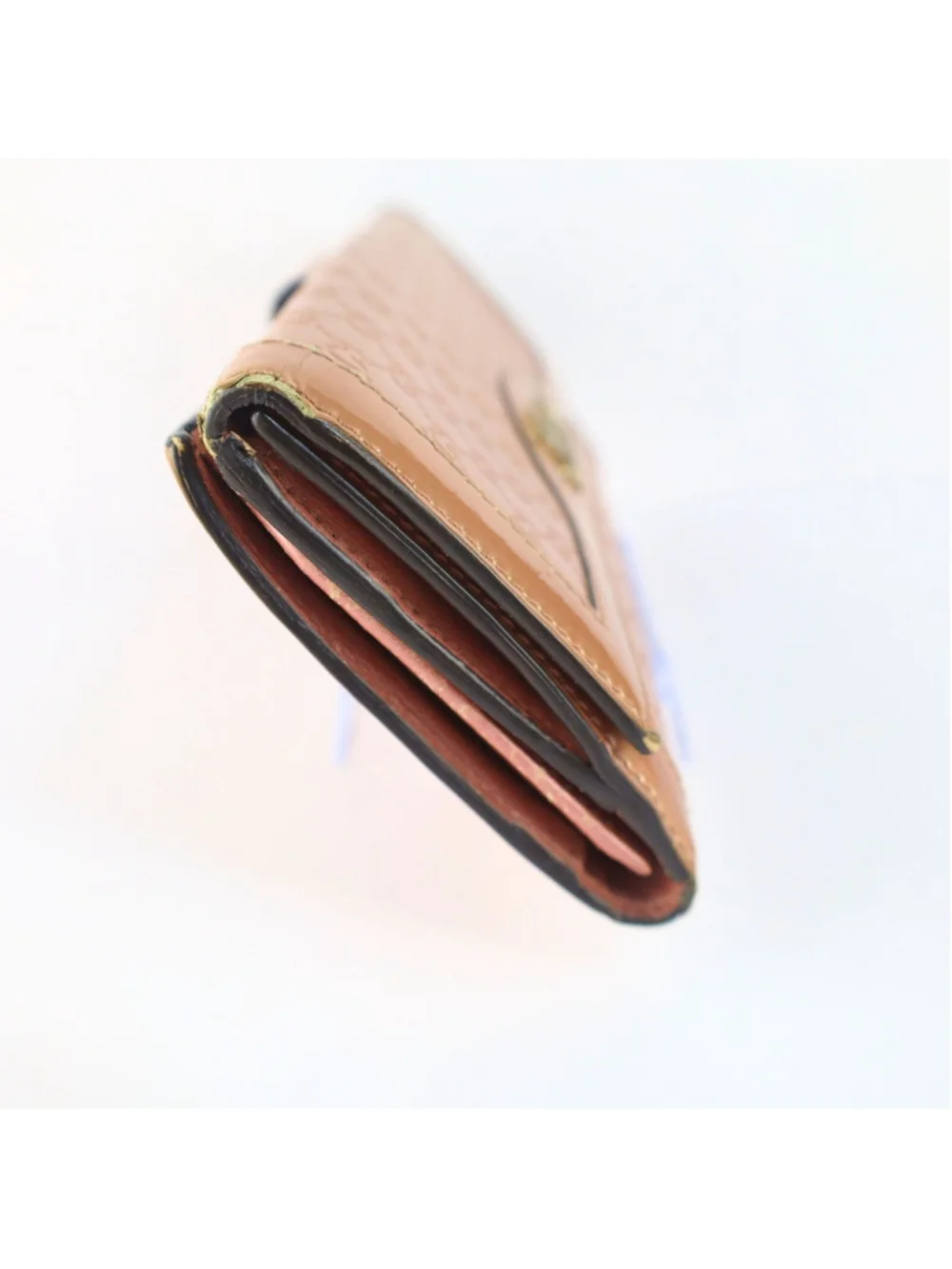 GUCCI Guccisima Trifold wallet Long Wallet Purse GG Enamel Pink Women Used Auth - Picture 6 of 16